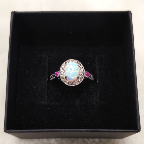 Jewelry - Diamond & Sapphire Silver Ring
